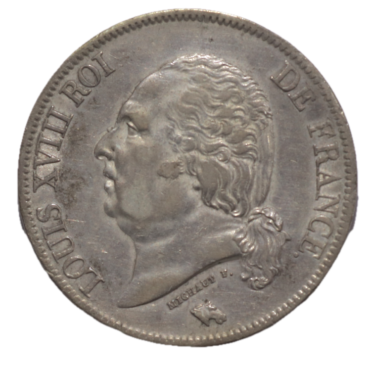 France - Louis XVIII (1815-1824), 5 Francs, 1824, M (Toulouse)
