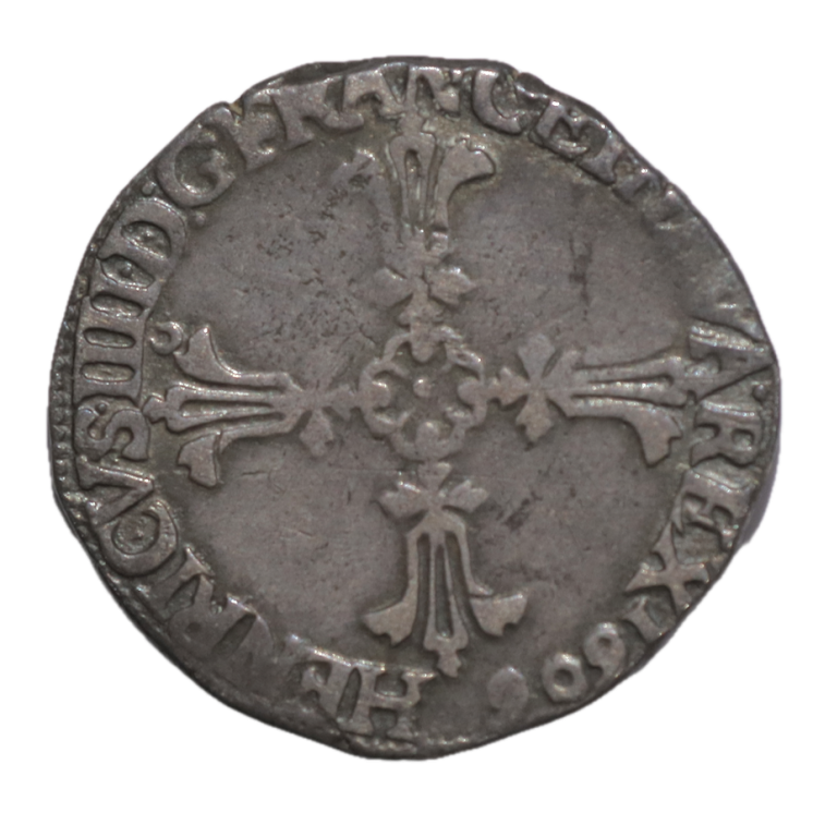 France - Henri IV (1589-1610), 1/4 d'Ecu, 1606, 9 (Rennes)