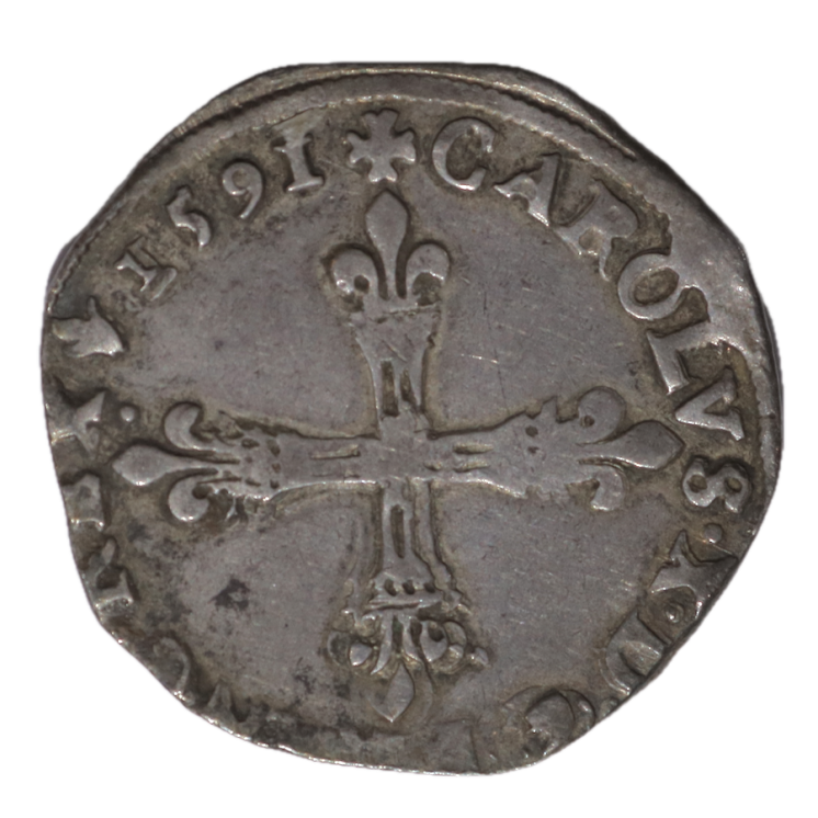 France - La Ligue, Charles X (1589-1596), 1/4 d'Ecu, 1594, A (Paris)