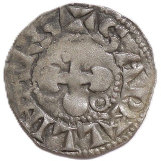 France - Dauphiné, Evêché de Valence & Dié, Denier Ar, VRBS Valentiai, R/S Apollinars, B. 1021
