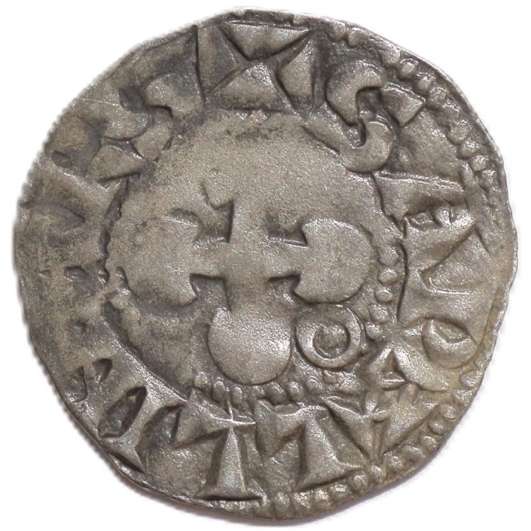 France - Dauphiné, Evêché de Valence & Dié, Denier Ar, VRBS Valentiai, R/S Apollinars, B. 1021