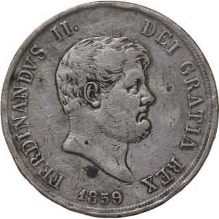 Italie - Naples et deux Siciles, Ferdinand II (1830-1859), 120 Grana, 1859