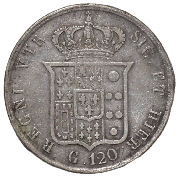 Italie - Naples et deux Siciles, Ferdinand II (1830-1859), 120 Grana, 1859