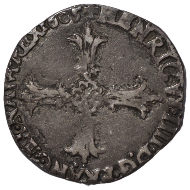 France - Henri IV (1589-1610), 1/4 d'Ecu, 1605, T (Nantes)