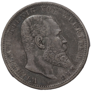 Allemagne - Guillaume II (1888-1917), 5 Mark, 1902, F (Stuttgart)