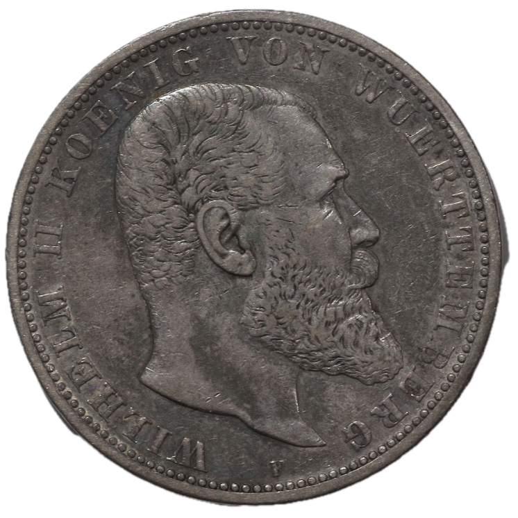 Allemagne - Guillaume II (1888-1917), 5 Mark, 1902, F (Stuttgart)