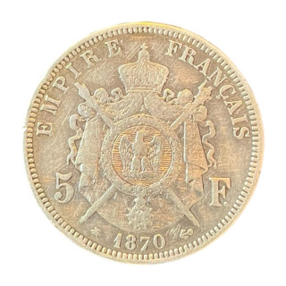 5 Francs Napoléon III 1870 A