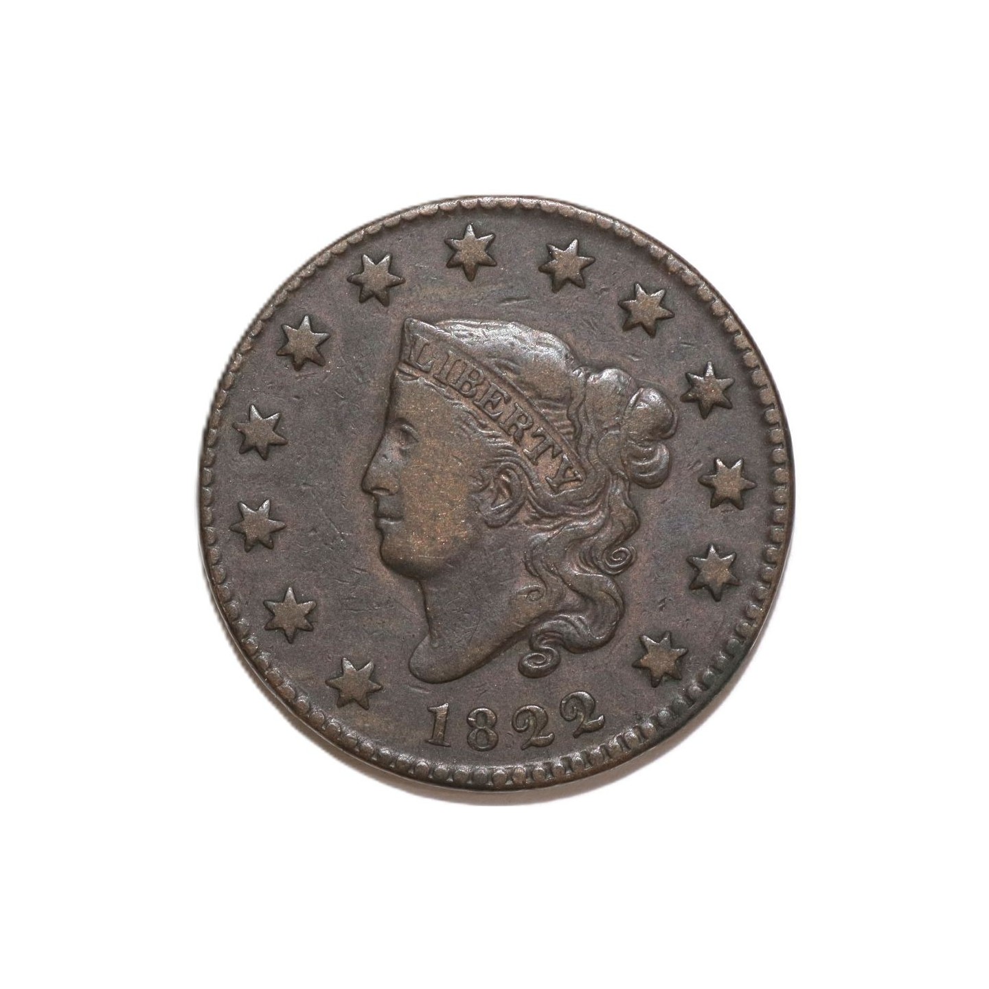 Etats-Unis - 1 cent, 1822, type Coronet tête large