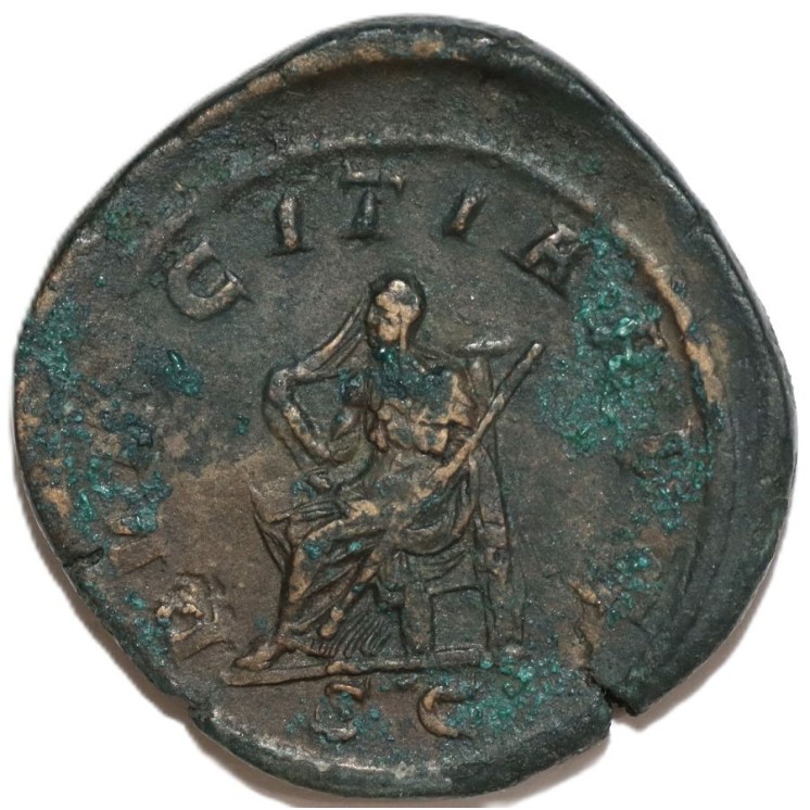 Empire Romain - Rome, Ottacille, 245 ap. J.C, Sesterce, Pudicitia