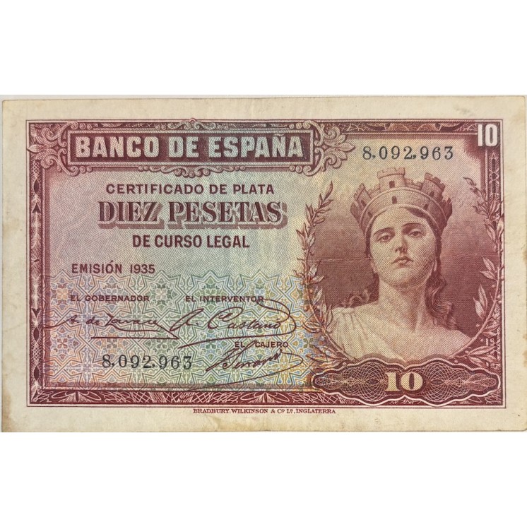 Espagne - 10 pesetas 1935