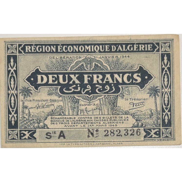 Algérie - 2 francs 1944