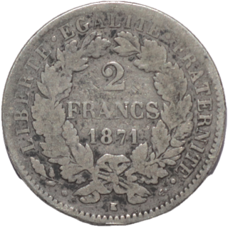 France - IIIe République (1870-1940), 2 Francs, 1871, K (Lille)