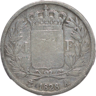 France - Charles X (1824-1830), 1 franc 1828, A (Paris)