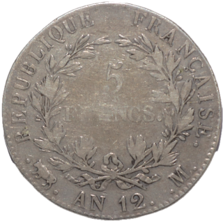 France - Napoléon Ier (1804-1814), 5 Francs, An 12, M (Toulouse)