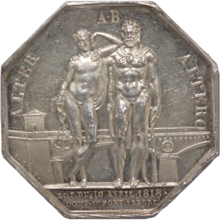 France, Louis XVIII (1814-1824), Jeton, Compagnie du pont de Bordeaux