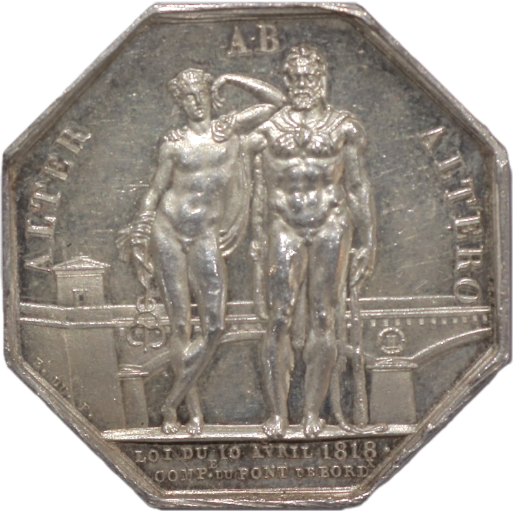 France, Louis XVIII (1814-1824), Jeton, Compagnie du pont de Bordeaux
