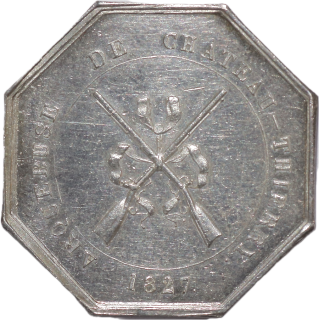 France, Jeton arquebuse du château Thierry, 1827