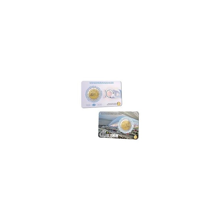 2026 - Belgique 2€, Coincard, 100 ans du train, UNC