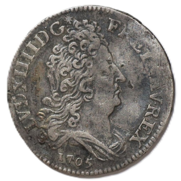 France - Louis XIV (1643-1715), 10 sols aux insignes, 1705, A (Paris)