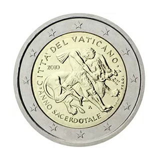 2010 - Vatican, 2 euros L'année des Prêtres (Pièce seule)