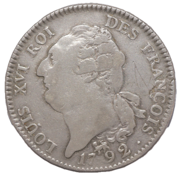 France - Louis XVI (1774-1793), Constitutionnel, Ecu de 6 livres, 1792, A (Paris)