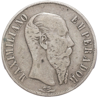 Mexique - Maximilien Ier (1863-1867), 1 Peso, 1866, M (Mexico)