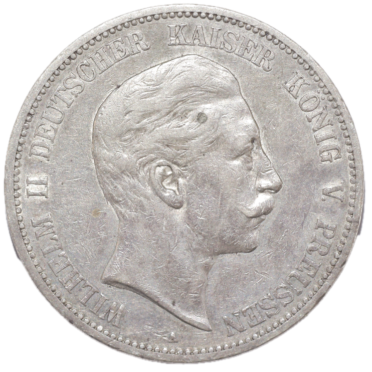Allemagne - Guillaume II de Prusse (1891-1908), 5 Mark, 1899