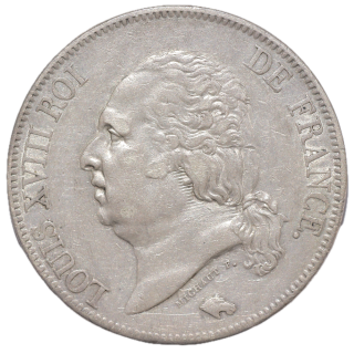 France - Louis XVIII (1815-1824), 5 Francs, 1823, K (Bordeaux)