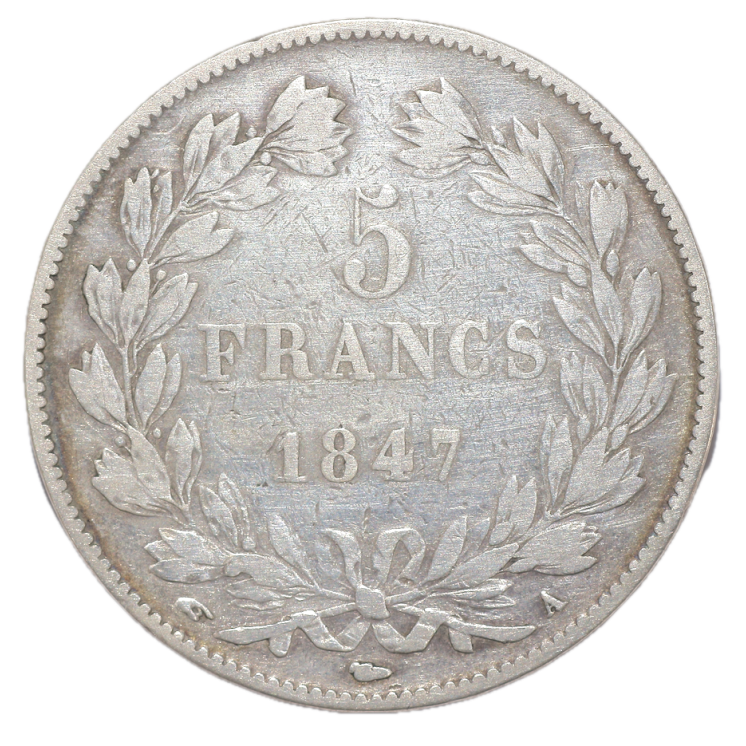 France - Louis-Philippe Ier (1830-1848), 5 Francs, 1847, A (Paris)