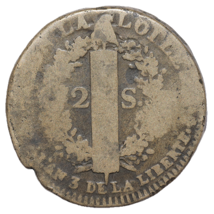 France - Louis XVI (1774-1793), 2 Sols, 1791, A (Paris)
