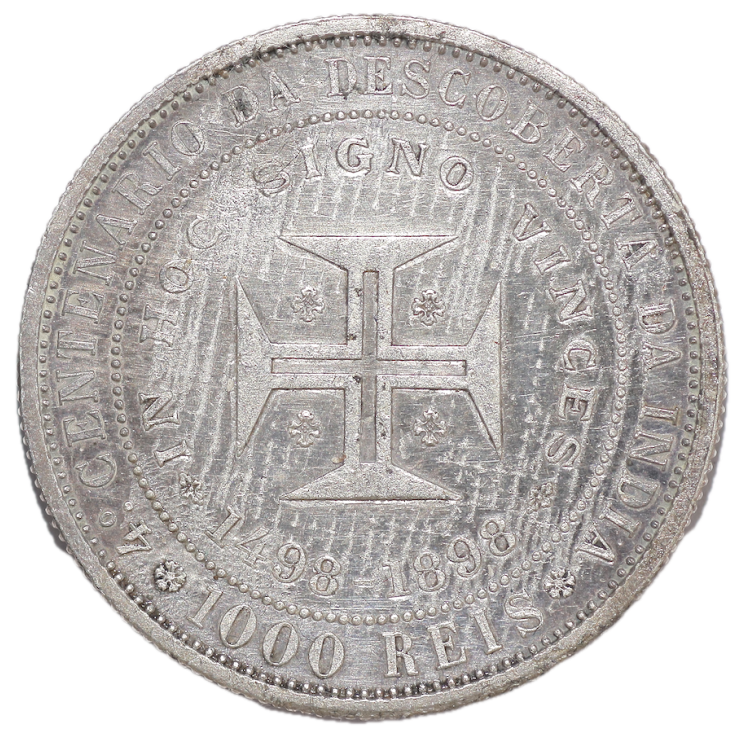 Portugal - Charles Ier (1899-1908), 1000 Reis, Commémoration de la découverte de l'Inde, 1898