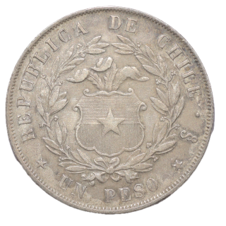 Chili - République (1830-1861), 1 Pesos, 1855