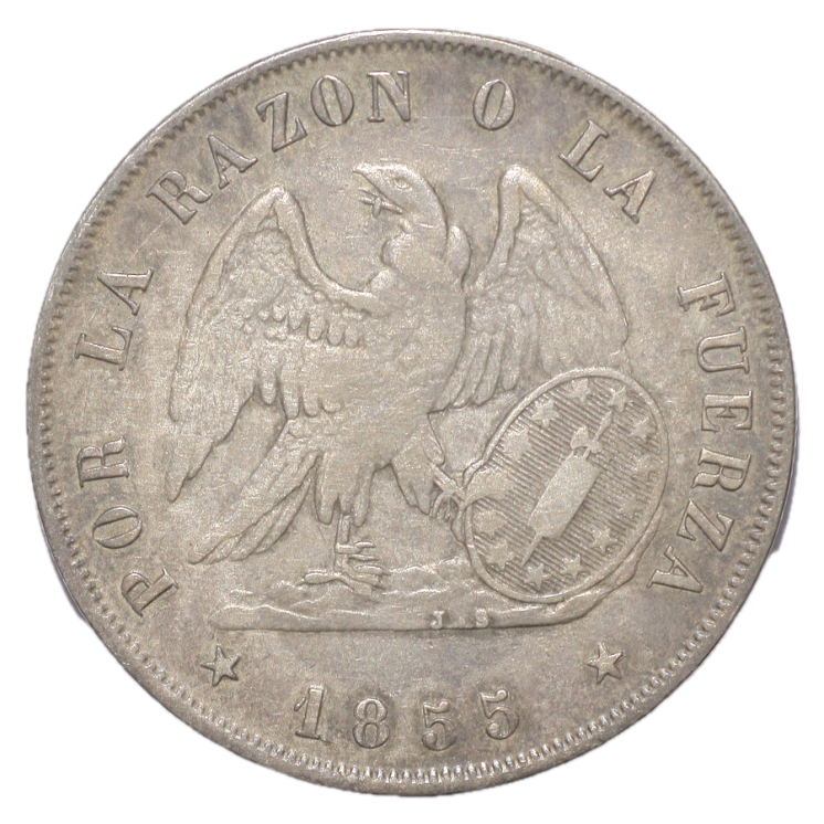 Chili - République (1830-1861), 1 Pesos, 1855
