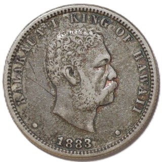Hawaï - Kalakaua I (1874-1891), 1/4 dollar, 1883