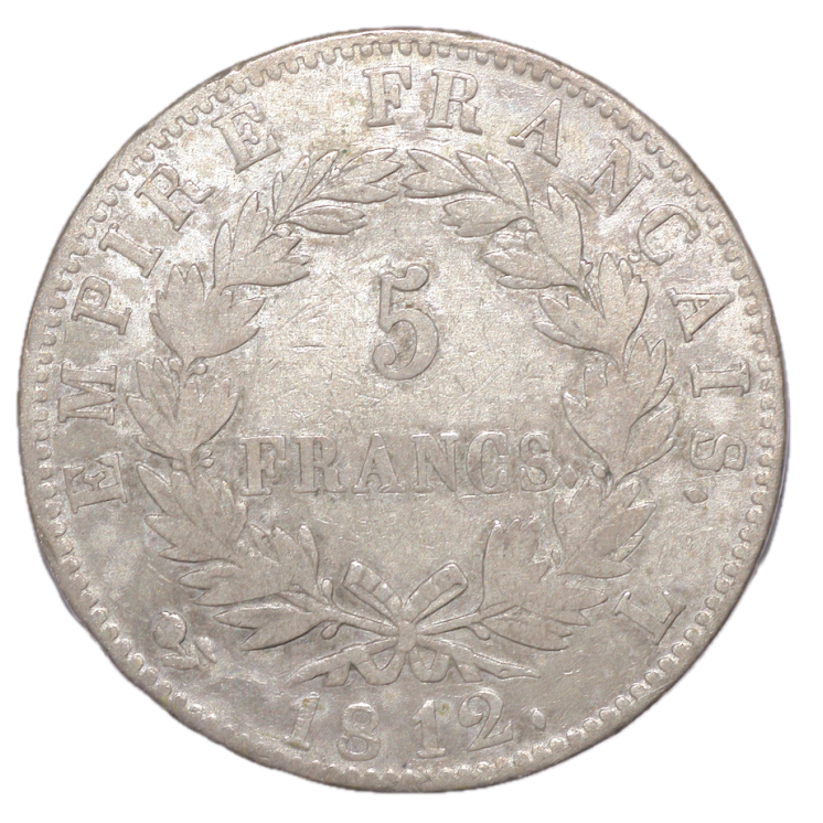 France - Napoléon Ier (1804-1814), 5 Francs, 1812, L (Bayonne)