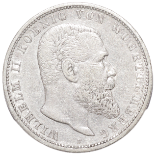 Allemagne - Guillaume II de Wurtenberg (1892-1913), 5 Mark, 1903