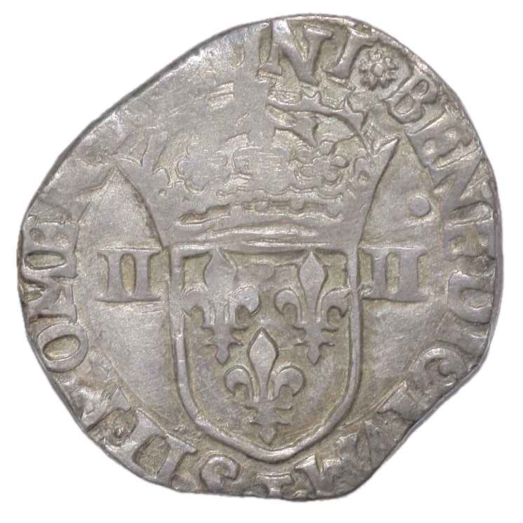 France - Charles X (1589-1596), La Ligue, 1/4 d'Ecu, 1592, T (Nantes)