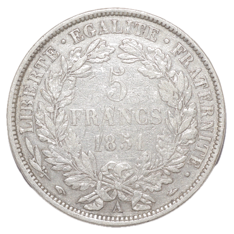 France - IIe République (1848-1852), 5 Francs, 1851, A (Paris)
