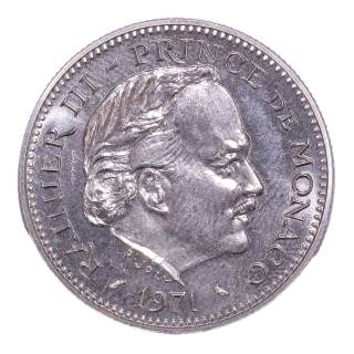 Monaco - Rainier III (1949-2005), 5 Francs, 1971
