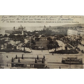 Carte postale - Nice -  Jardin des Palmiers Albert Ier - Palais de la Jetée et Avenue Masséna