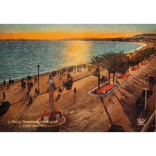 Carte postale - Nice - Promenade des Anglais (soleil couchant)