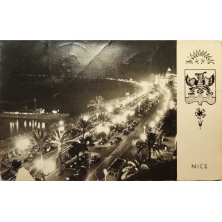 Carte postale - Nice - La Promenade des Anglais, la nuit
