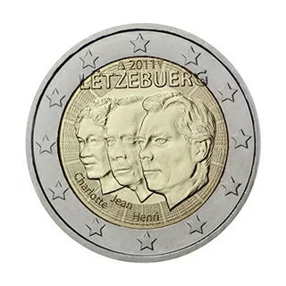 2011 - Luxembourg, 2 euros 50e anniversaire de la désignation, par la Grande-Duchesse Charlotte