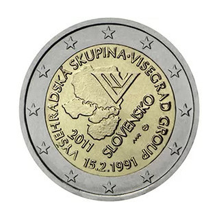 2011 - Slovaquie, 2 Euros 20e anniversaire de la constitution du Groupe de Visegrád