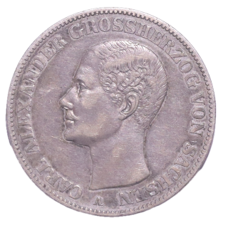Etats Allemands, Saxe Weimar Eisenach - Charles Alexandre (1853-1901), Thaler, 1858, A (Berlin)