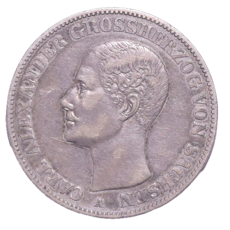 Etats Allemands, Saxe Weimar Eisenach - Charles Alexandre (1853-1901), Thaler, 1858, A (Berlin)