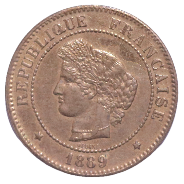 France - IIIe République (1870-1940), 5 Centimes, 1889, A (Paris)