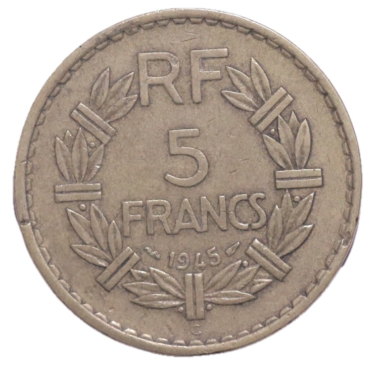 France - IVe République (1945-1958), 5 Francs, 1945