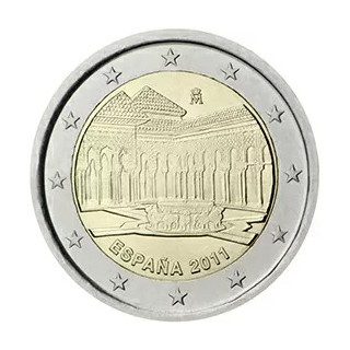 2011 - Espagne, 2 Euros la Cour des Lions, Grenade