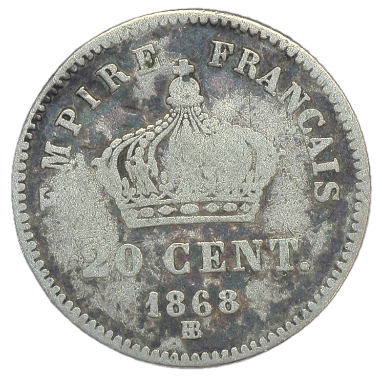 France - Napoléon III (1852-1870), 20 centimes, 1868, BB (Strasbourg)